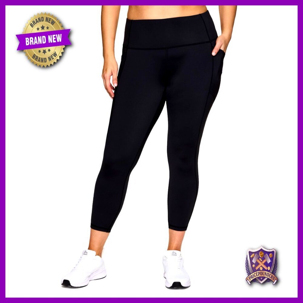 Plus Size High Waist Workout Leggings with Side Pockets, Moisture Wicking